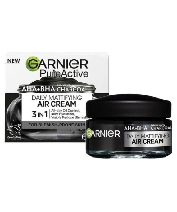 Garnier Pure Active AHA + BHA charcoal daily matifying air cream 50ml