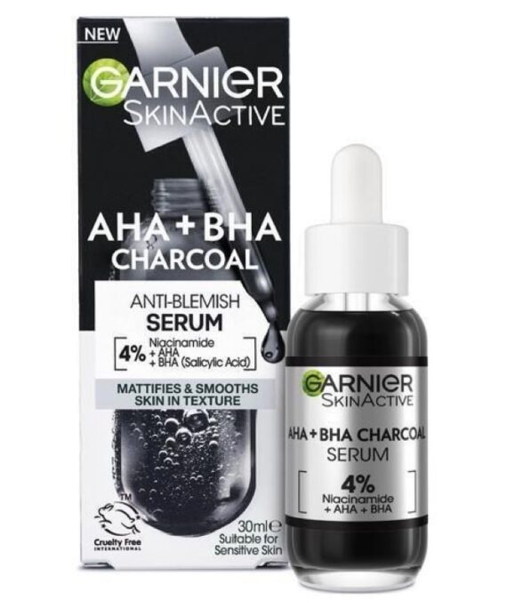 Garnier Skin Active AHA + BHA with charcoal Anti-blemish Serum 30ml
