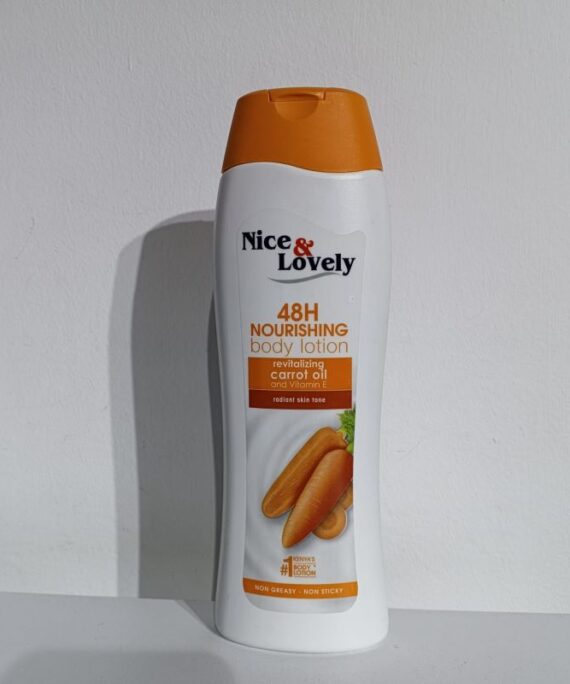 Nice & Lovely Body Lotion 400ml revitilazing carrot oil and Vitamin E